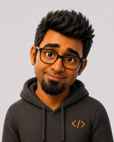 Daddy, the computer engineer with glasses and a code-symbol hoodie